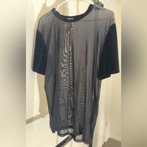 Mesh and velvet Top